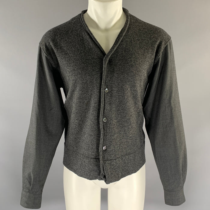 COMME des GARCONS SHIRT Size L Grey Wool Blend Cardigan