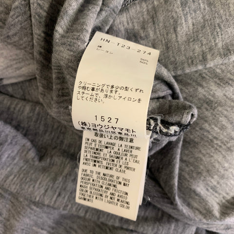 BLACK SCANDAL by YOHJI YAMAMOTO SS2020 Size M Grey Graphic Cotton & Rayon Tunic