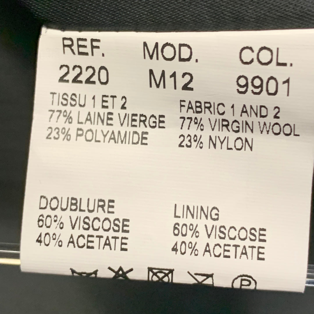 CARVEN Size 42 Grey Black Tweed Wool Blend Single Breasted Flap Pockets Coat