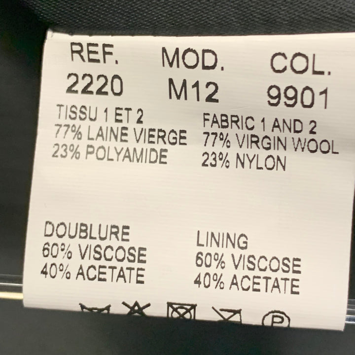 CARVEN Size 42 Grey Black Tweed Wool Blend Single Breasted Flap Pockets Coat