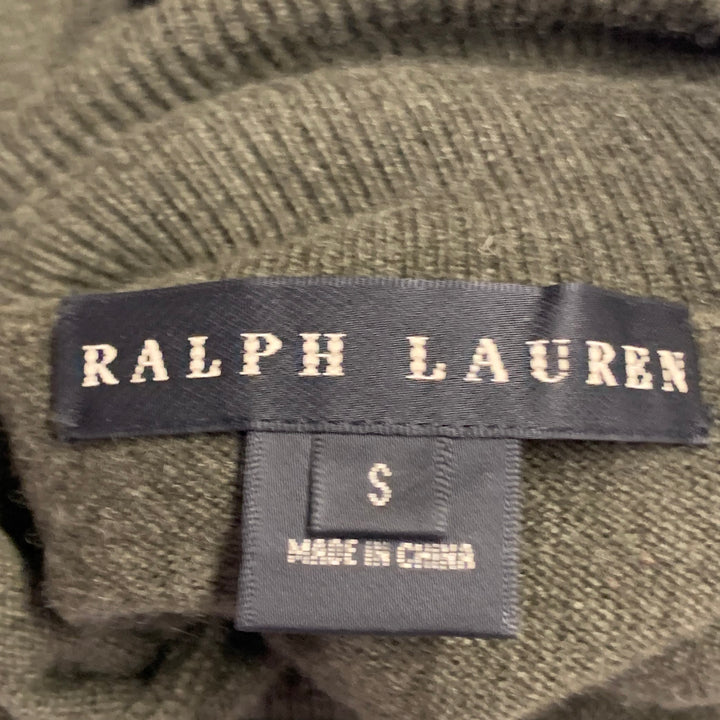 RALPH LAUREN Size S Olive Green Cashmere Sleeveless Turtleneck Casual Top