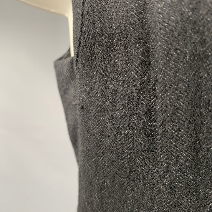 ROBERT GELLER Size M Black Shawl Collar Wool Blend Vest