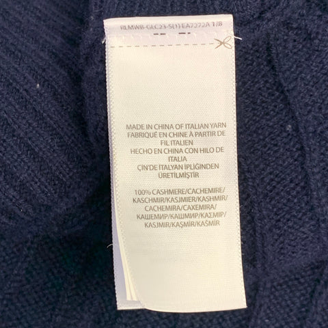 POLO by RALPH LAUREN Size M Navy Cashmere Cable Knit Turtleneck Poncho Sweater