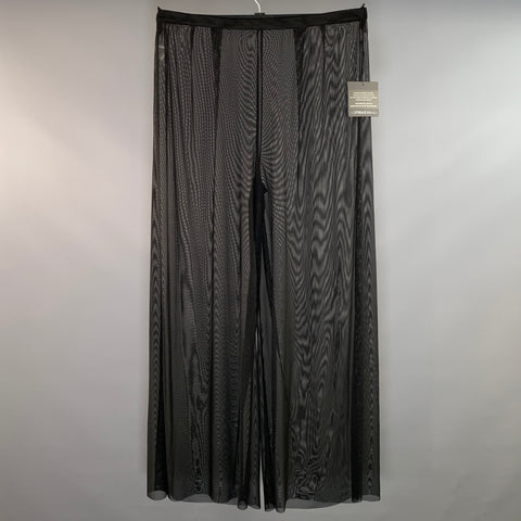 NORMA KAMALI Size XL Black Nylon Blend Sheer Dress Pants
