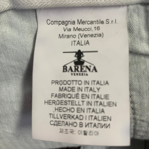 BARENA Taille 36 Noir Rouge Tissé Laine Vierge Mélange Braguette Zippée Pantalon Décontracté