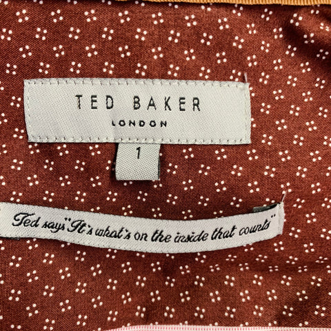 Chemise à manches longues TED BAKER Taille XS Brixton Rouge Blanc Tissée Coton Mélangé Une Poche