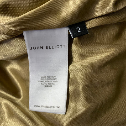 JOHN ELLIOTT Size S Camel Black Mesh Polyester Basketball Shorts