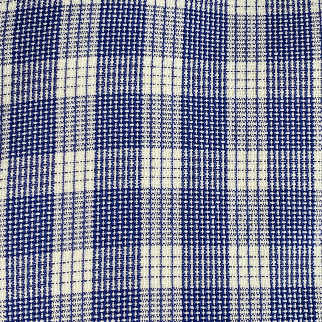 TOM FORD Size L Blue White Plaid Cotton Curved Cutaway Long Sleeve Shirt