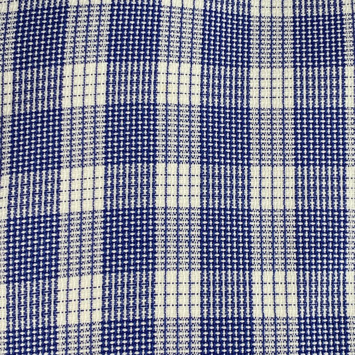 TOM FORD Size L Blue White Plaid Cotton Curved Cutaway Long Sleeve Shirt
