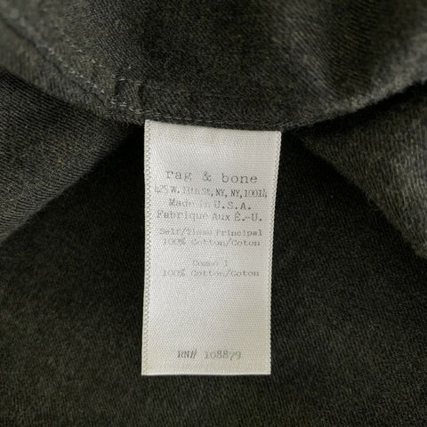 RAG & BONE Size S Grey Cotton Pointed Collar Long Sleeve Shirt