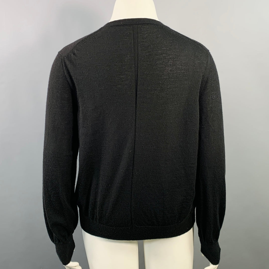 THE ROW Size L Black Cashmere Knit Button Up Cardigan