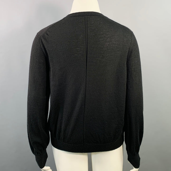 THE ROW Size L Black Cashmere Knit Button Up Cardigan