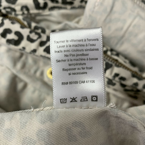 ATM Size L White Black Cotton Blend Leopard Cargo Jacket
