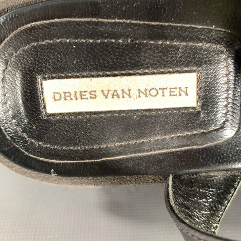 DRIES VAN NOTEN Size 8 Black Brown Leather Sandals