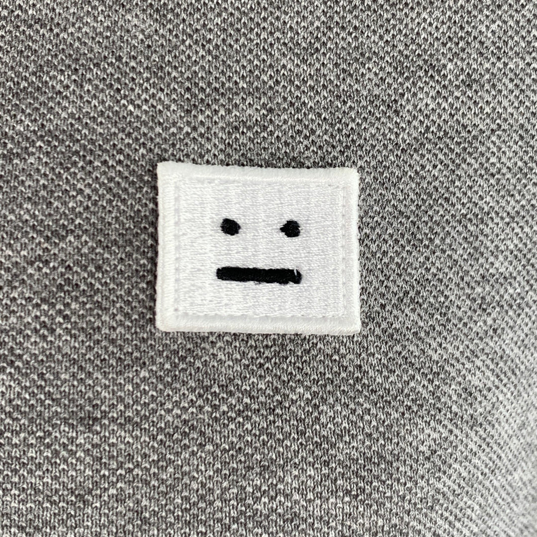 ACNE STUDIOS Pre-SS17 Size S Falco Face Grey Cotton Half Placket Polo