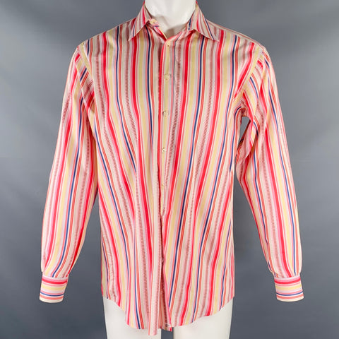 ETRO Size S Multi Color Stripe Cotton Button Up Long Sleeve Shirt