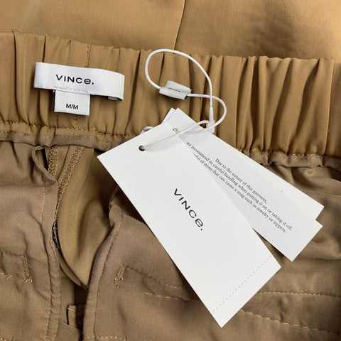 VINCE Size M Tan Polyester Pleated Casual Pants