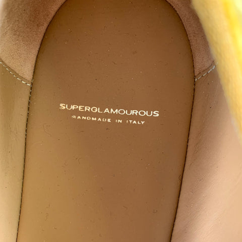 SUPERGLAMOUROUS Size 12 -Louis- Mustard Yellow Velvet Slip On Loafers