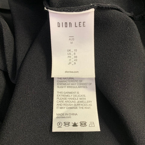 DION LEE Size 6 Black Navy Viscose Blend Cut Out Long Sleeve Mini Dress