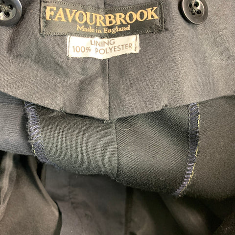 FAVOURBROOK Size 28 Black Rhinestone Embellishment Wool Pleated Dress Pants