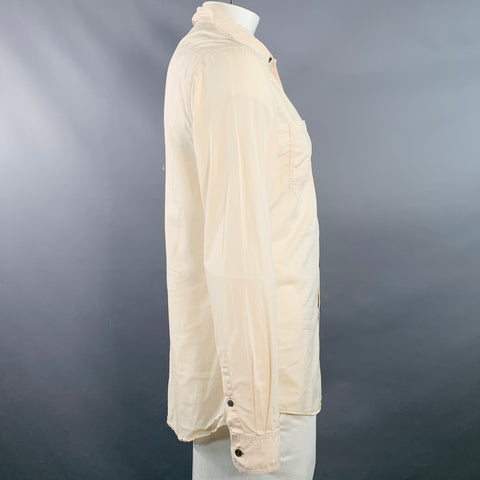 JOHN VARVATOS STAR USA Size L Beige Cotton Sheer Two Pockets Long Sleeve Shirt