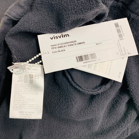 VISVIM -Pantalones deportivos DMGD- Talla S Pantalones casuales con cordón de algodón lavado negro