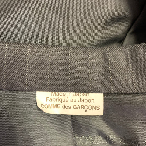 COMME des GARCONS HOMME PLUS Size M Black Grey Pinstripe Vest