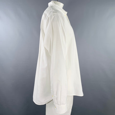 RALPH LAUREN Size XXL White Cotton Blend Button Down Long Sleeve Shirt