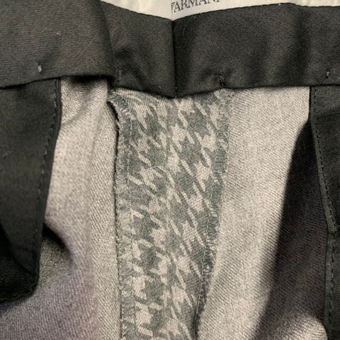 EMPORIO ARMANI Size 38 Grey Light Grey Houndstooth Virgin Wool Dress Pants