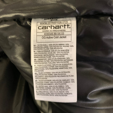 CARHARTT Size M Black Nylon Puffer Coat