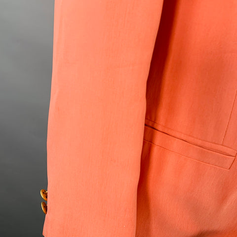 VERSACE Size L Pink Salmon Silk Notch Lapel Sport Coat