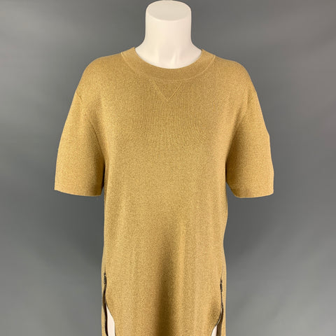 NEIL BARRETT Size M Gold Gold Metallic Polyester Blend Long Pullover