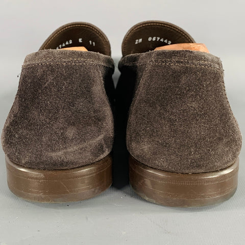 SALVATORE FERRAGAMO Size 11 Brown Suede Loafers