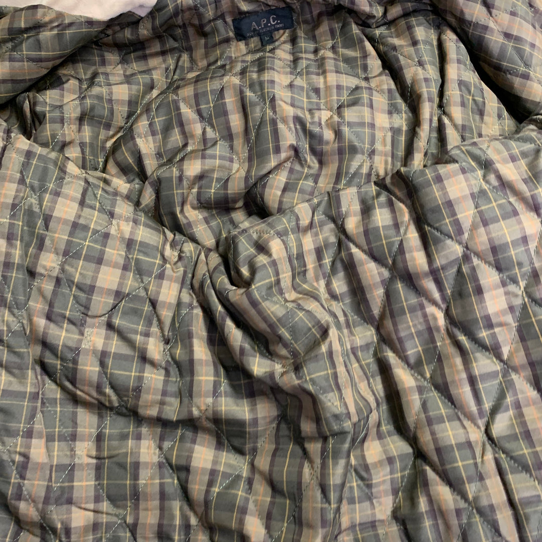 A.P.C. Size S Beige Cotton Moleskin Blouson Hidden Placket Jacket