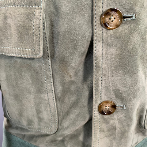 VALSTAR Size S Valstarino Sage Green Goat Suede Blouson Jacket