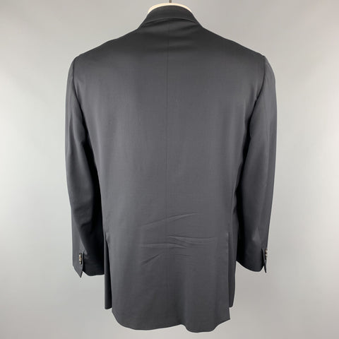 ISAIA 48 Long Black Wool Notch lapel Single Breasted Sport Coat