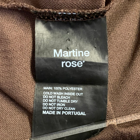 MARTINE ROSE Size XL Brown Multi Color Print Polyester Jersey Polo