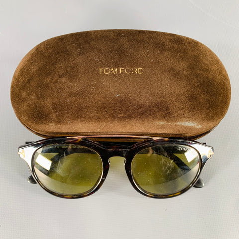 TOM FORD Brown Black Tortoiseshell Acetate Sunglasses