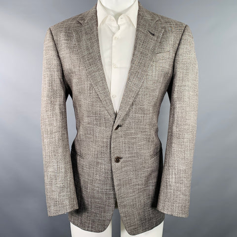 ARMANI COLLEZIONI Veste de sport chinée marron et blanche Taille 40