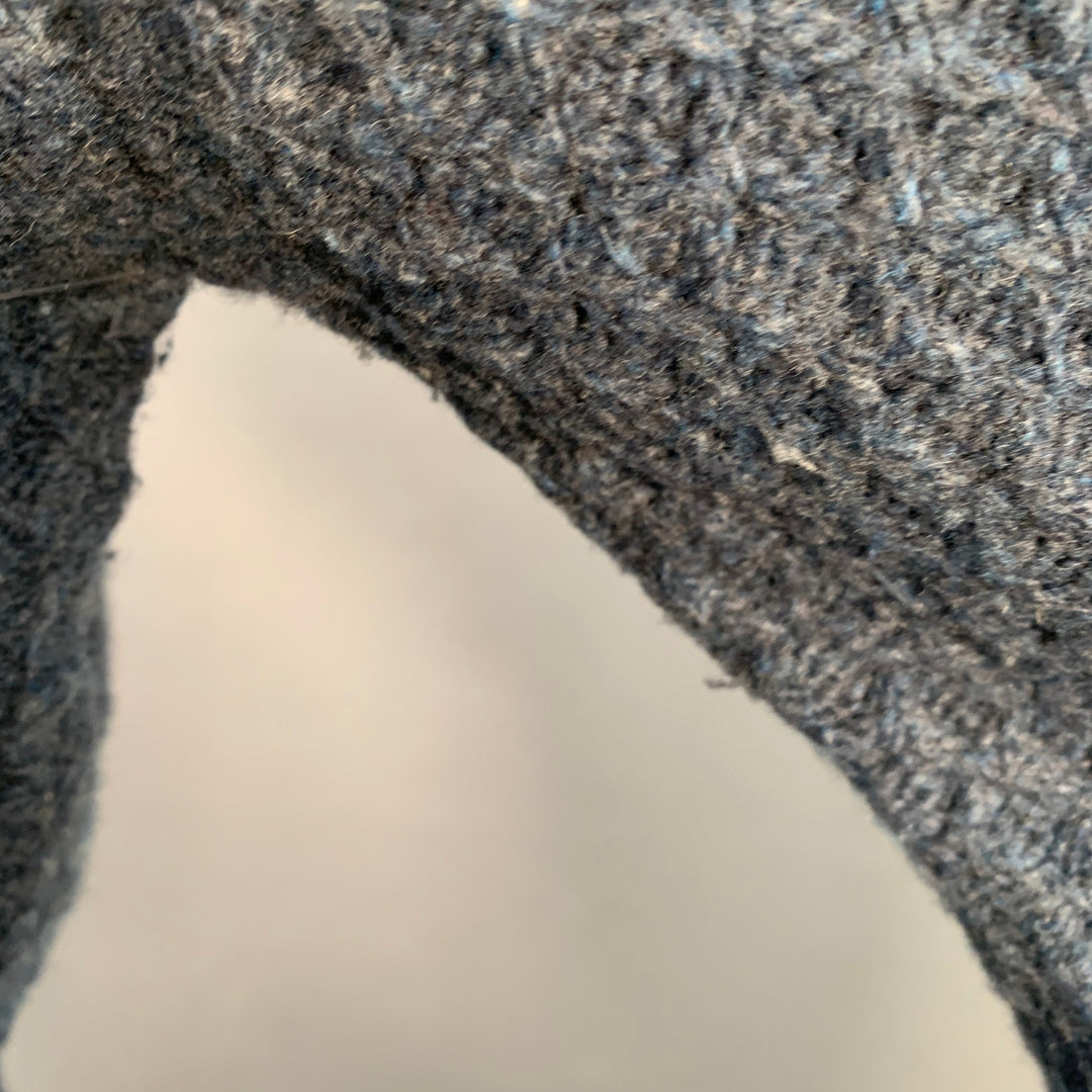 CIRCOLO Size M Blue Grey Diamond Cable Knit Merino Wool Crew Neck Sweater