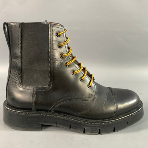 SALVATORE FERRAGAMO Size 9 Black Leather Cap Toe Boots