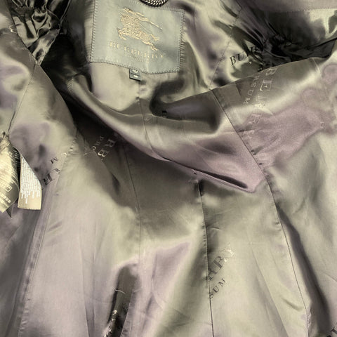 BURBERRY PRORSUM Size 2 Black Cotton Twill Double Breasted Coat