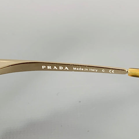PRADA Gold Brown Studded Metallic Sunglasses