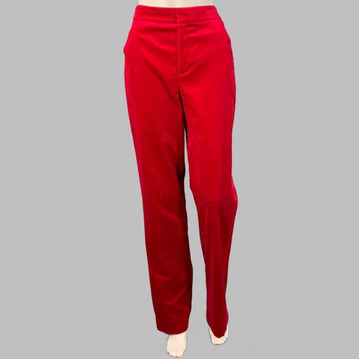 A.L.C. Size 6 Raspberry Red Velvet Peak Lapel Double Breasted Pantsuit