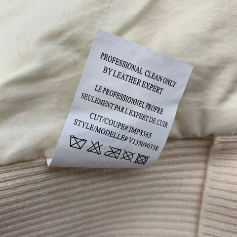 VINCE Chaqueta de moto de cuero de algodón crema talla XS