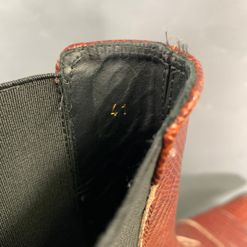FROM THE FIRST Size 9 Brown Lizard Leather Chelsea Boots