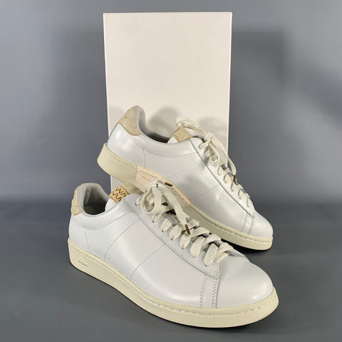 VISVIM Size 9.5 White Leather Lace Up Sneakers