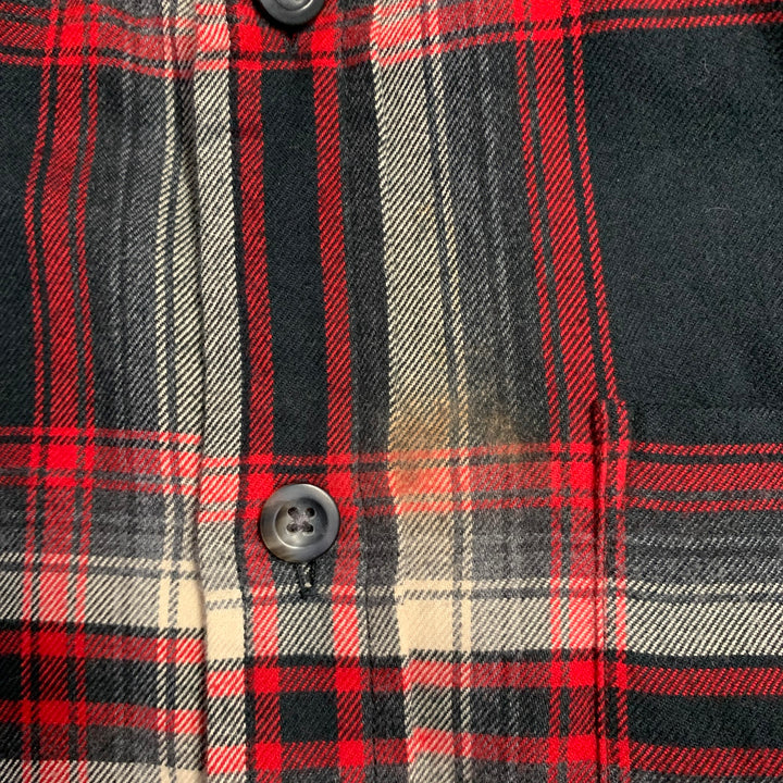 RALPH LAUREN Size XS Black Red White Cotton Plaid One Pocket Shirt