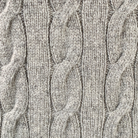 RALPH LAUREN Size M Grey Cable Knit Cashmere Crew Neck Sweater