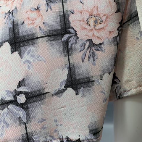 MM6 MAISON MARGIELA Size XS Cream Grey Pink Viscose Blend Floral Dress